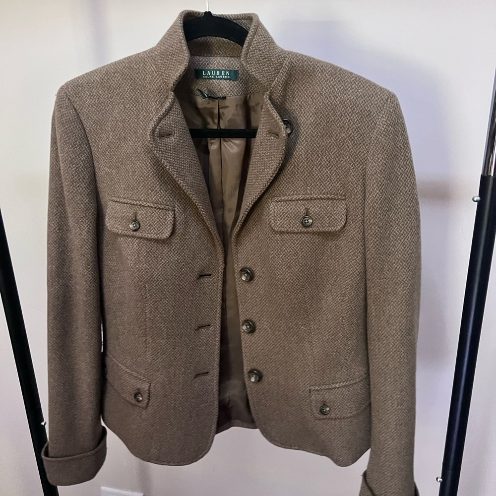 Women's Lauren Ralph Lauren Wool Tweed Blazer - Picture 2 of 7